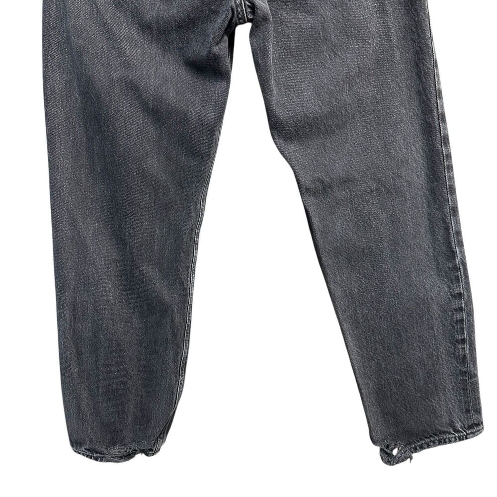 Agolde Jeans Women Size 27 Lana Cropped In Rhyme Black Denim Button Fly Distress - Picture 11 of 16